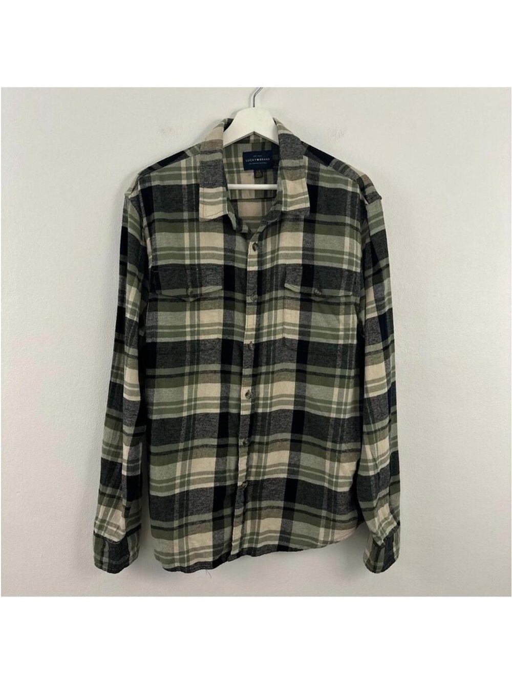 Lucky Brand Men’s Flannel Button Down Long Sleeve Top Size L